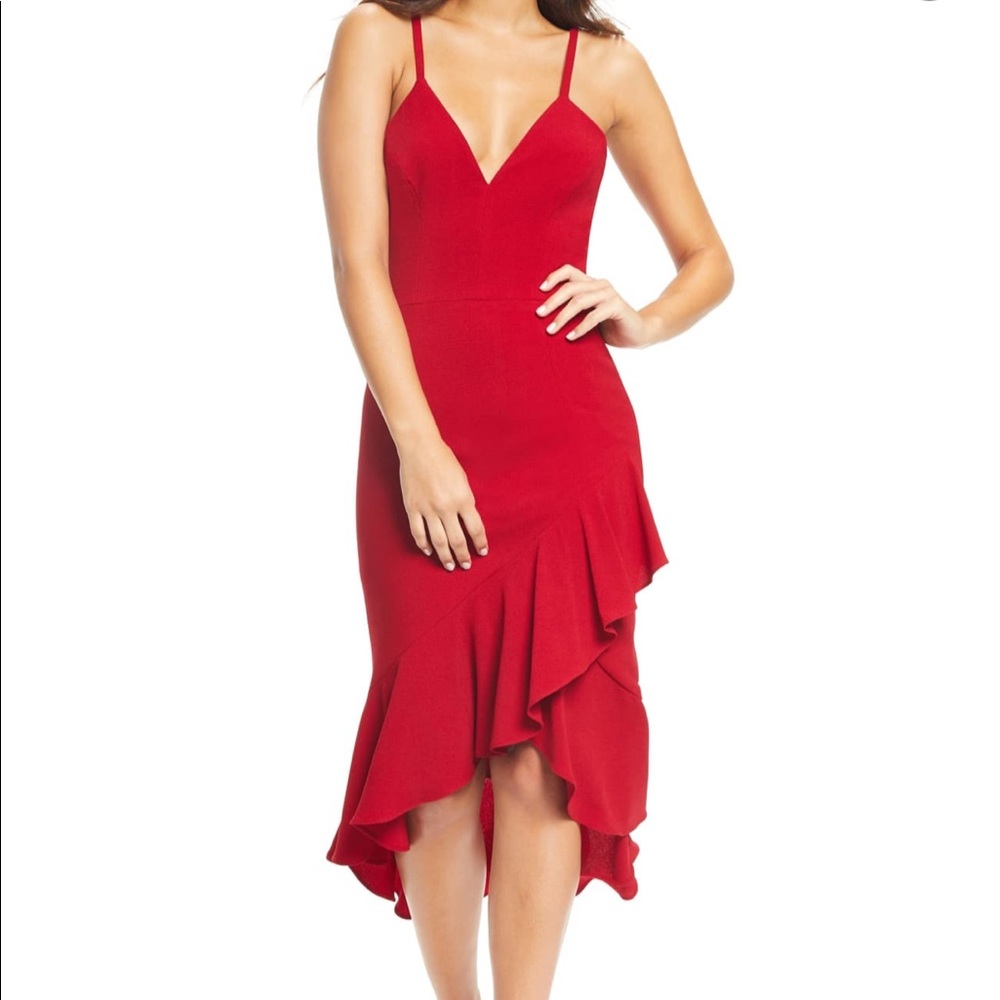 Dress the Population red cocktail dress